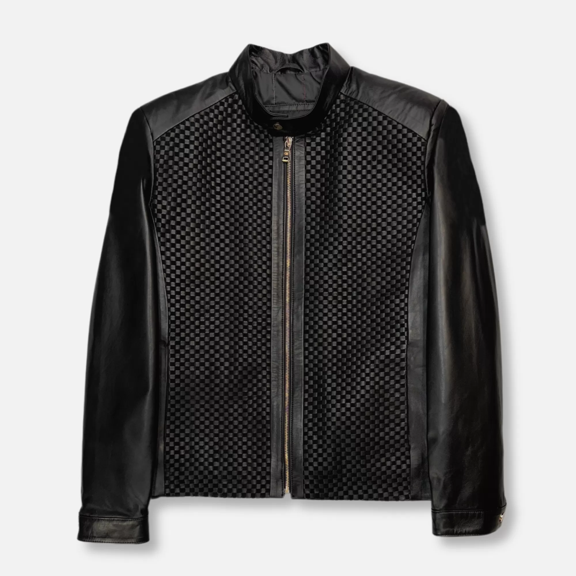 Dillard Racer Woven Leather Jacket | New Edition Fashion Fashion