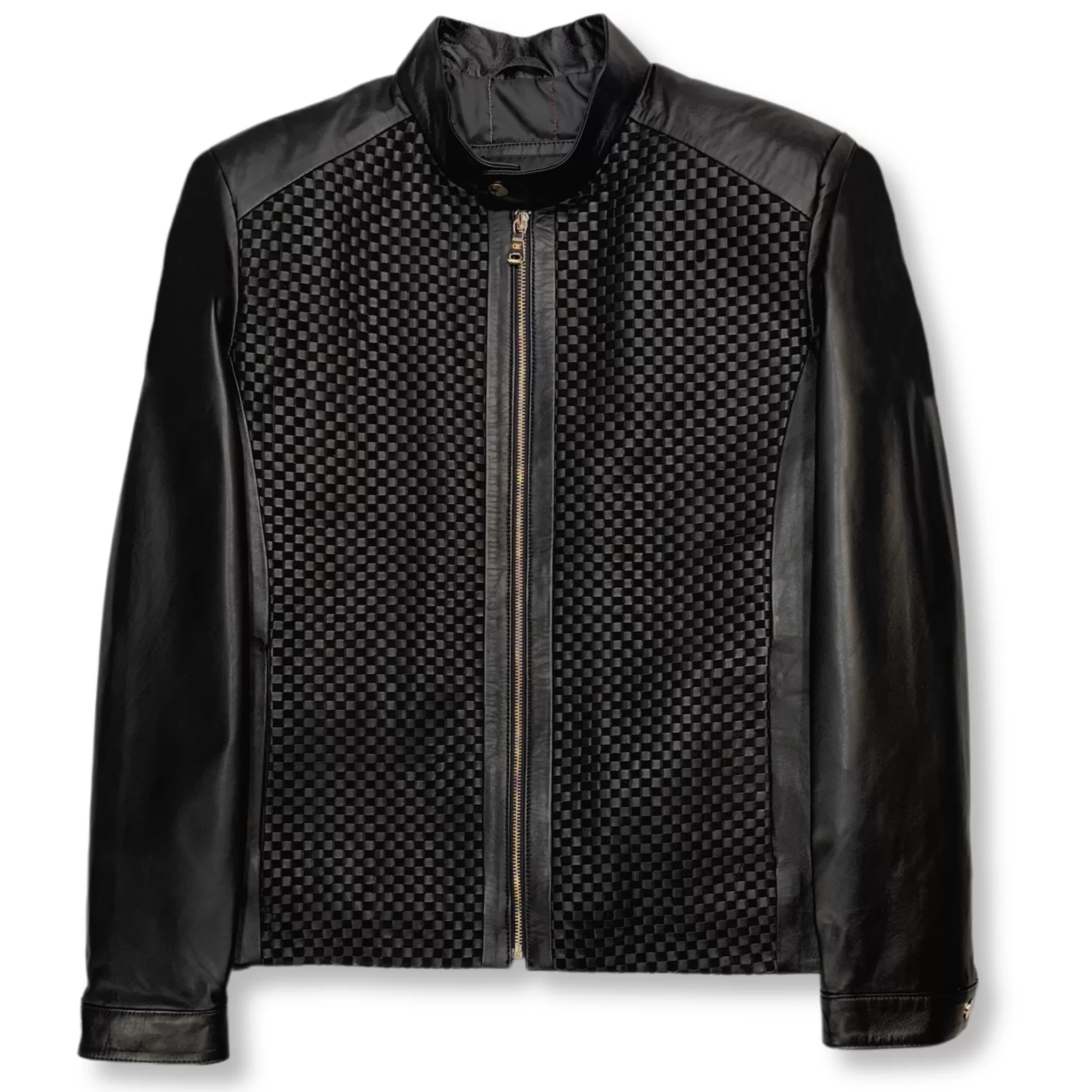 Dillard Racer Woven Leather Jacket | New Edition Fashion Fashion