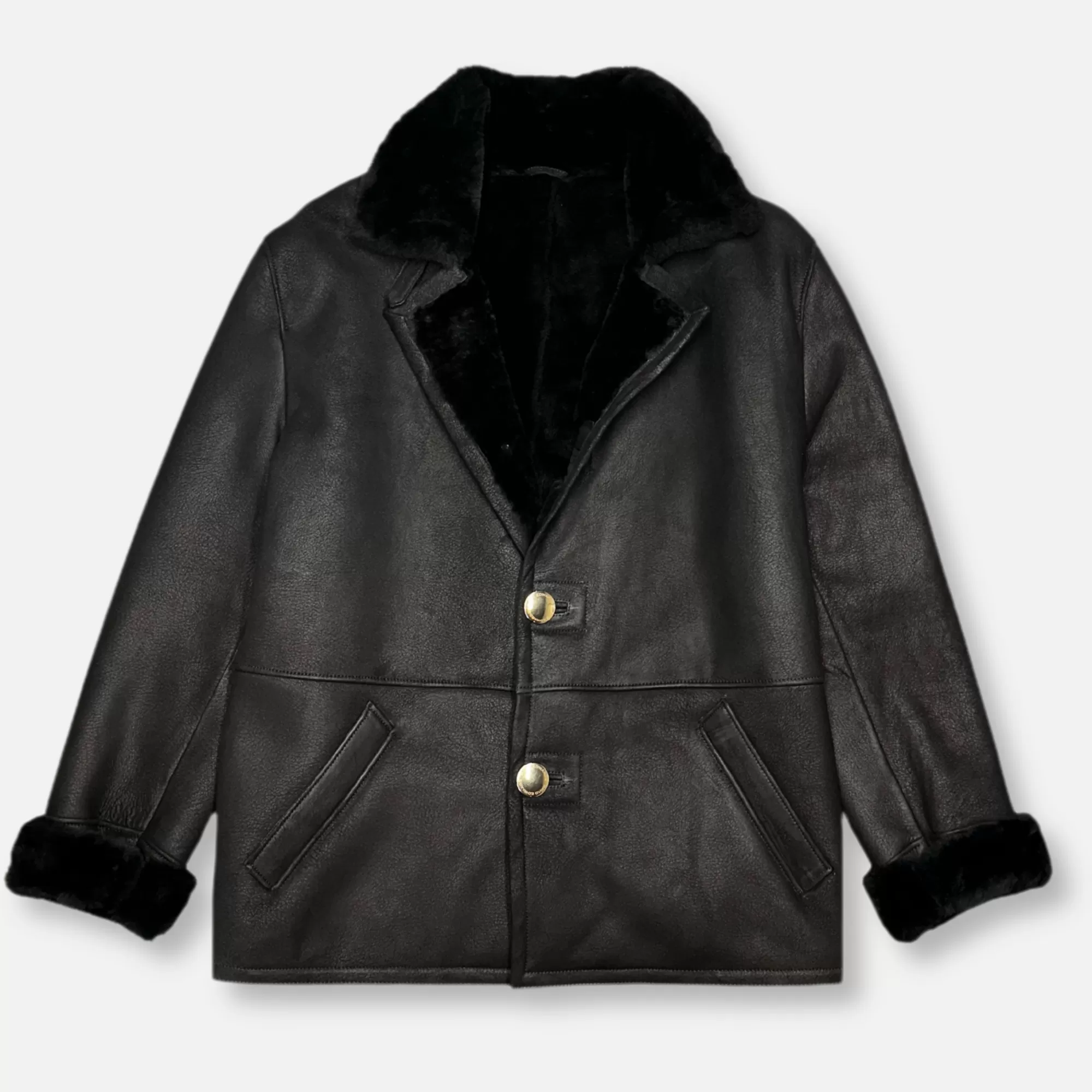 Dillinger Leather Shearling Overcoat Jacket | New Edition Fashion Best