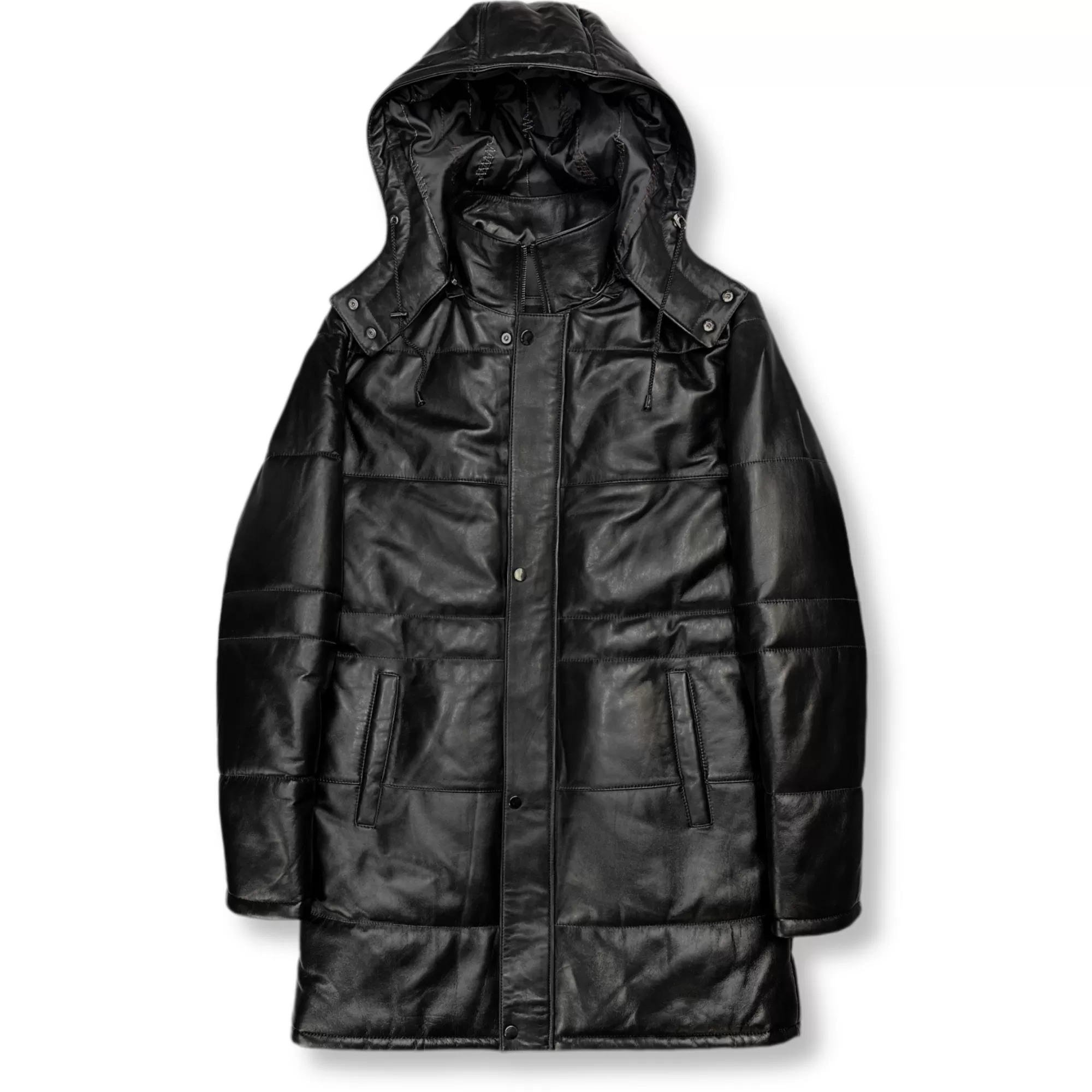 Durango Long Puffer Leather Jacket | New Edition Fashion Fashion