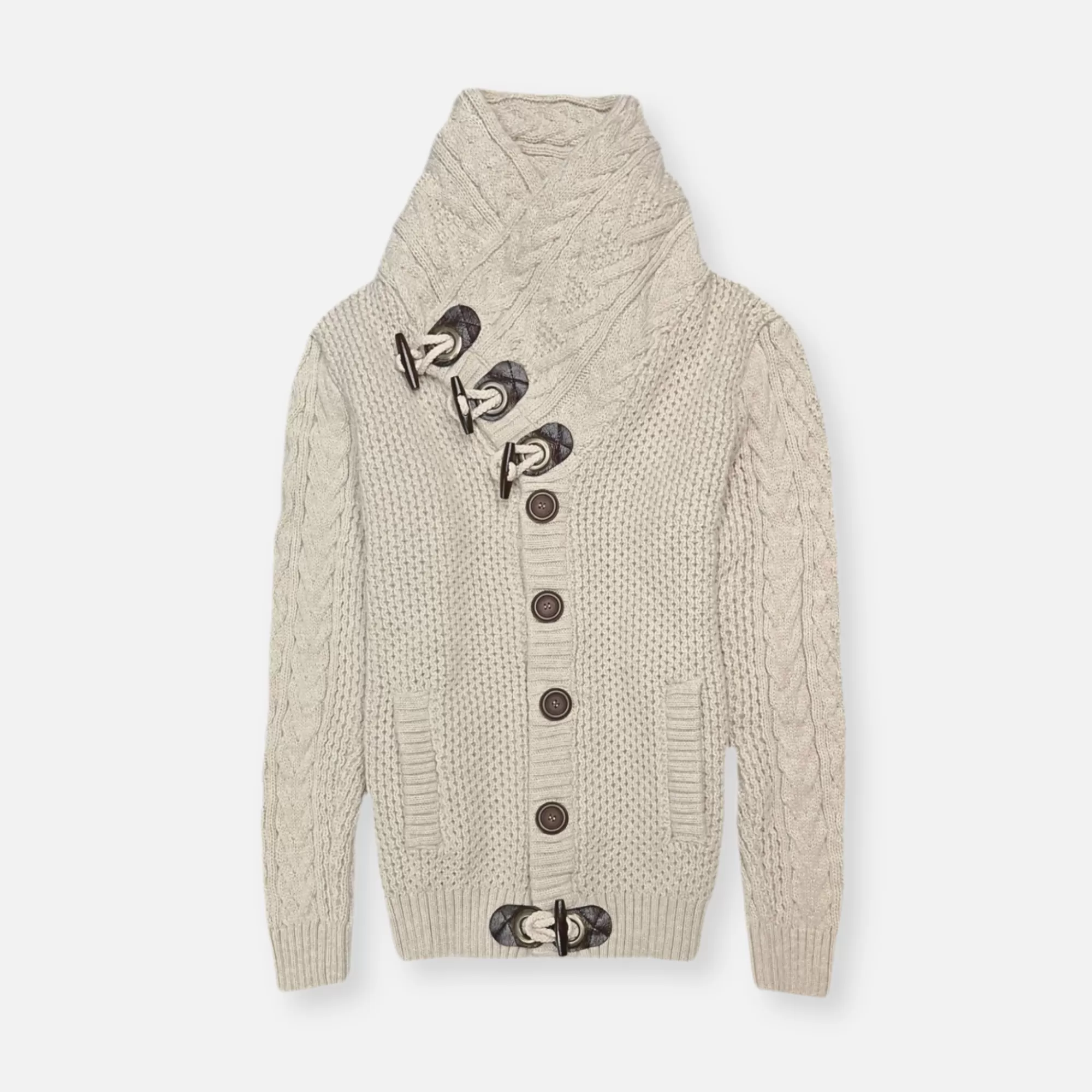 Duskin Cable Knit Button-Up Sweater | New Edition Fashion Fashion