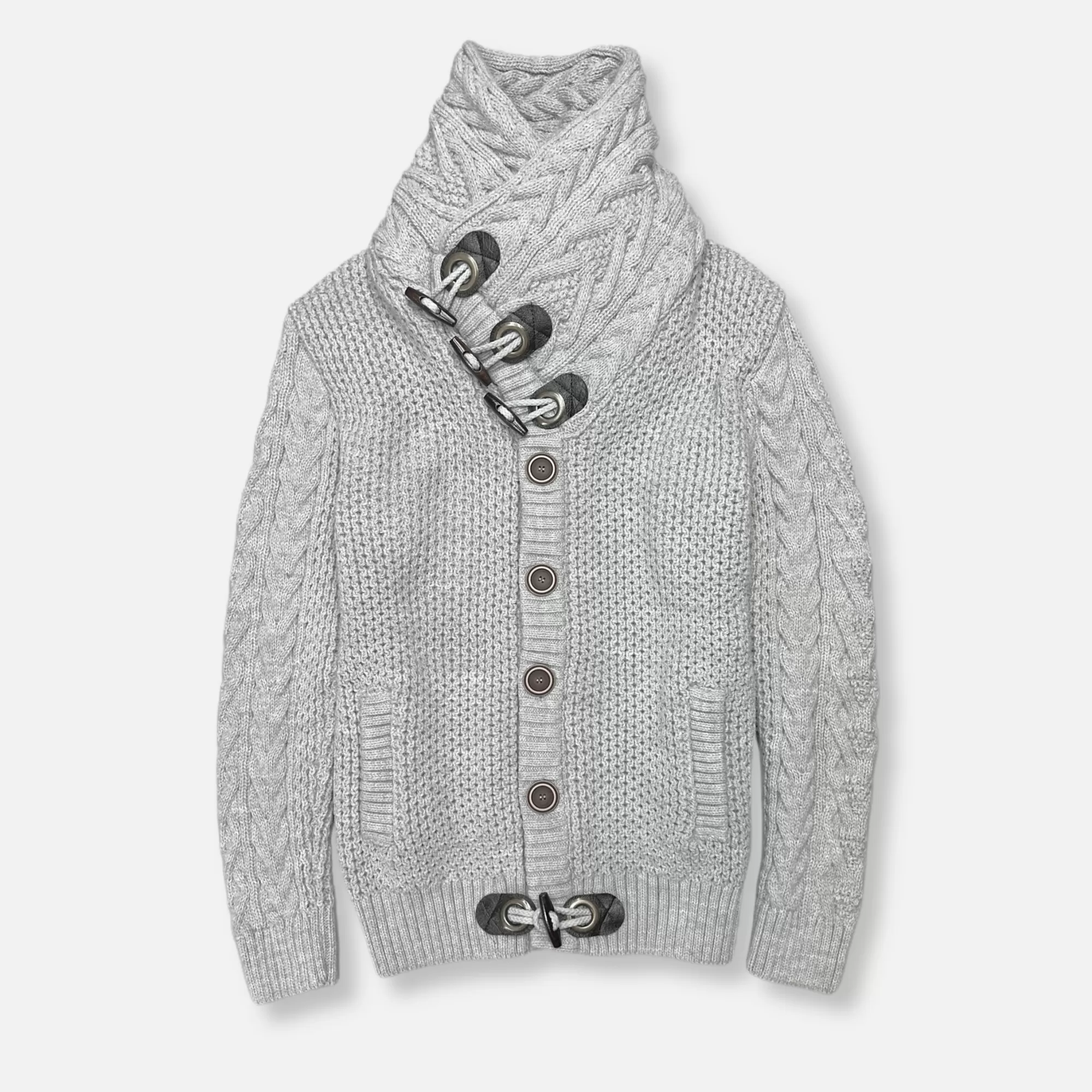 Duskin Cable Knit Button-Up Sweater | New Edition Fashion New