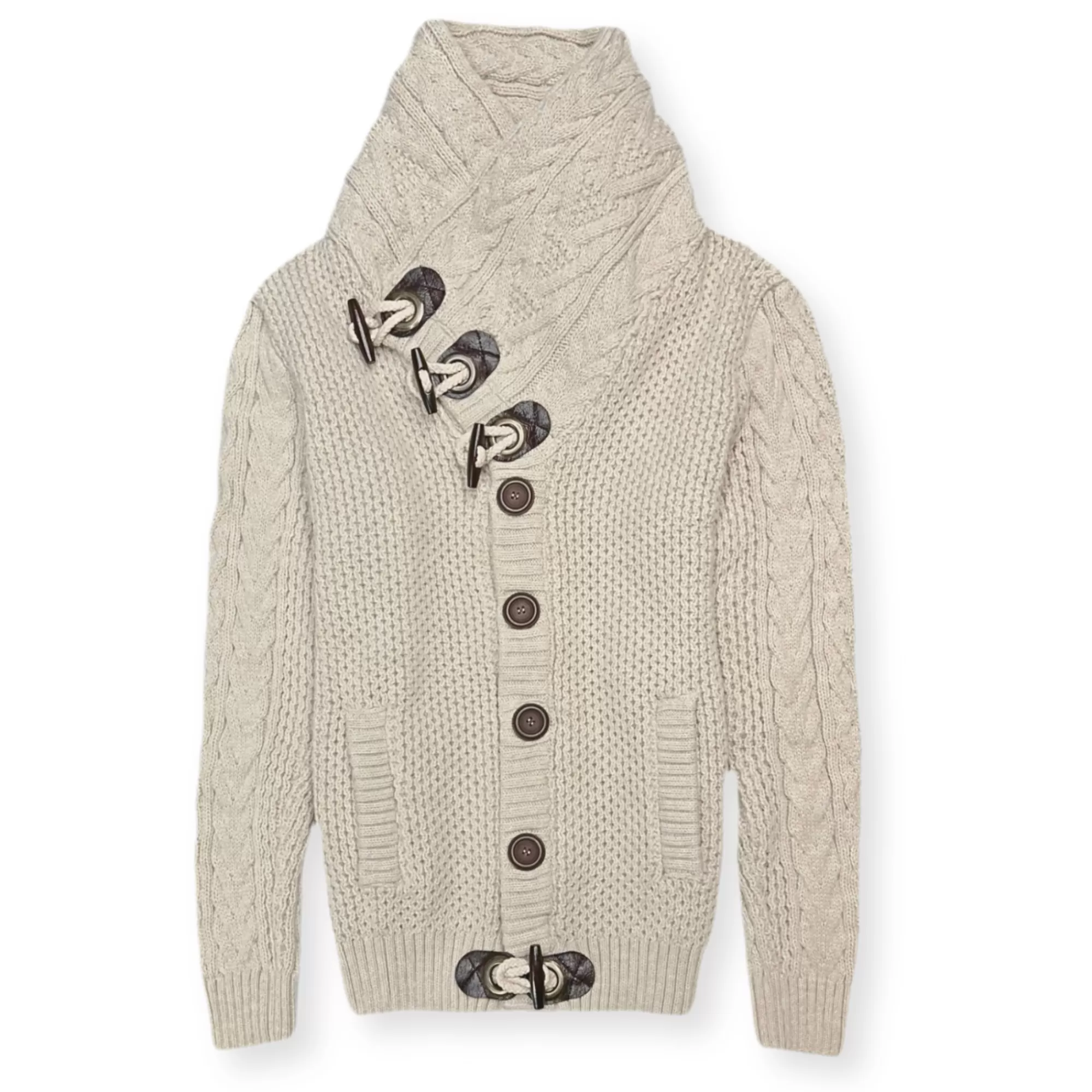 Duskin Cable Knit Button-Up Sweater | New Edition Fashion Fashion