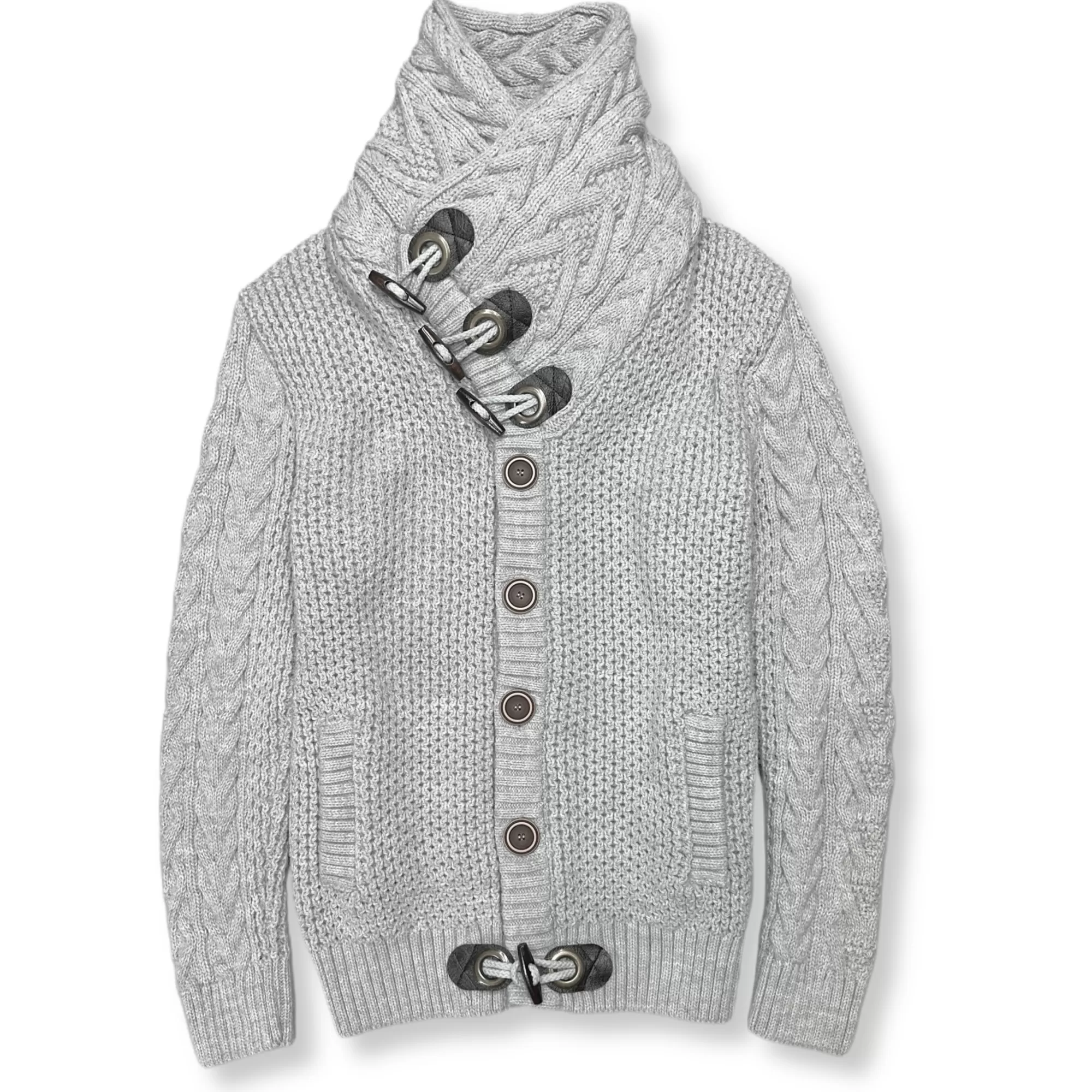 Duskin Cable Knit Button-Up Sweater | New Edition Fashion New